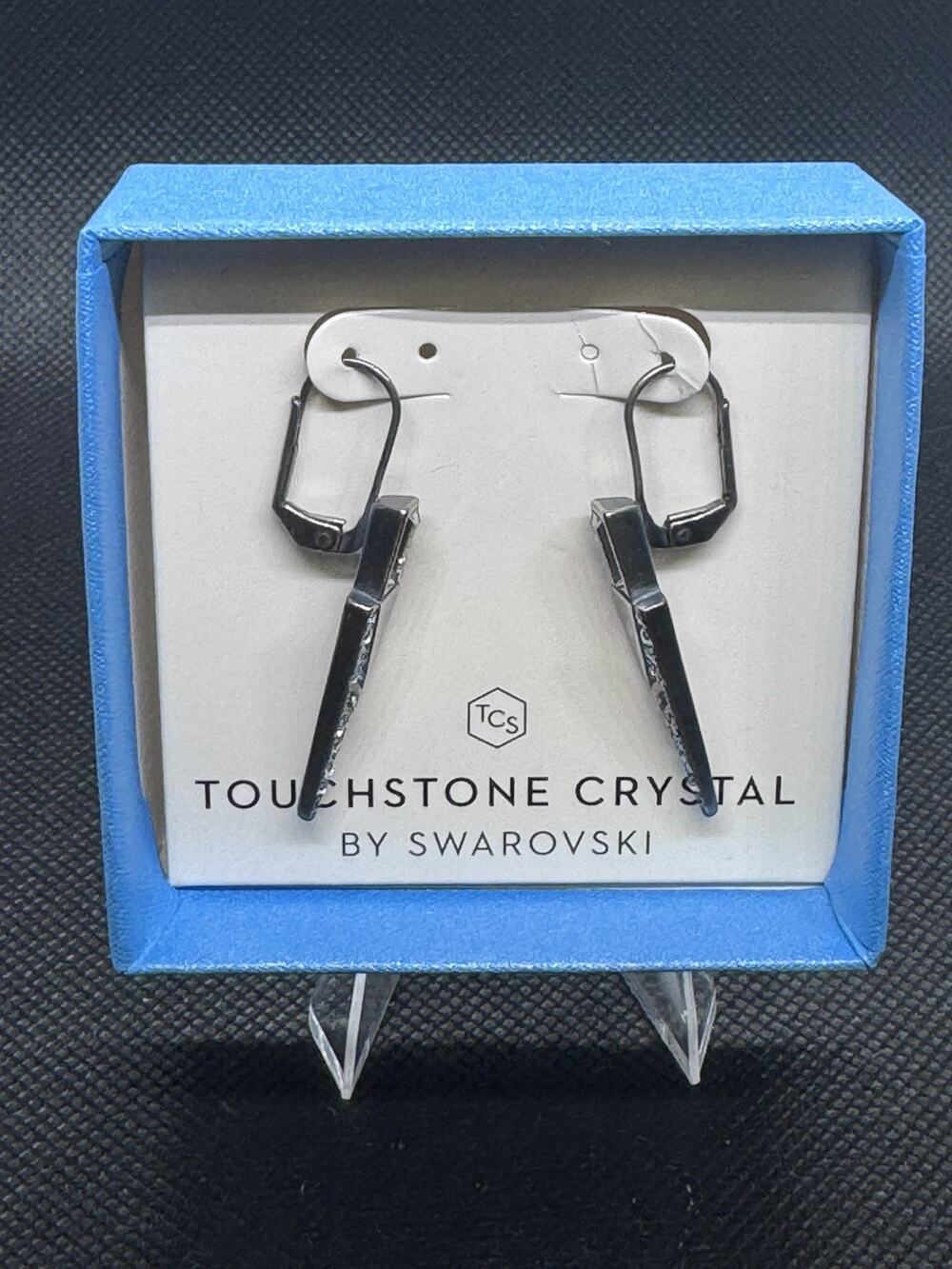 Touchstone Crystal By Swavorski : Frosted Edge Earrings 1529E